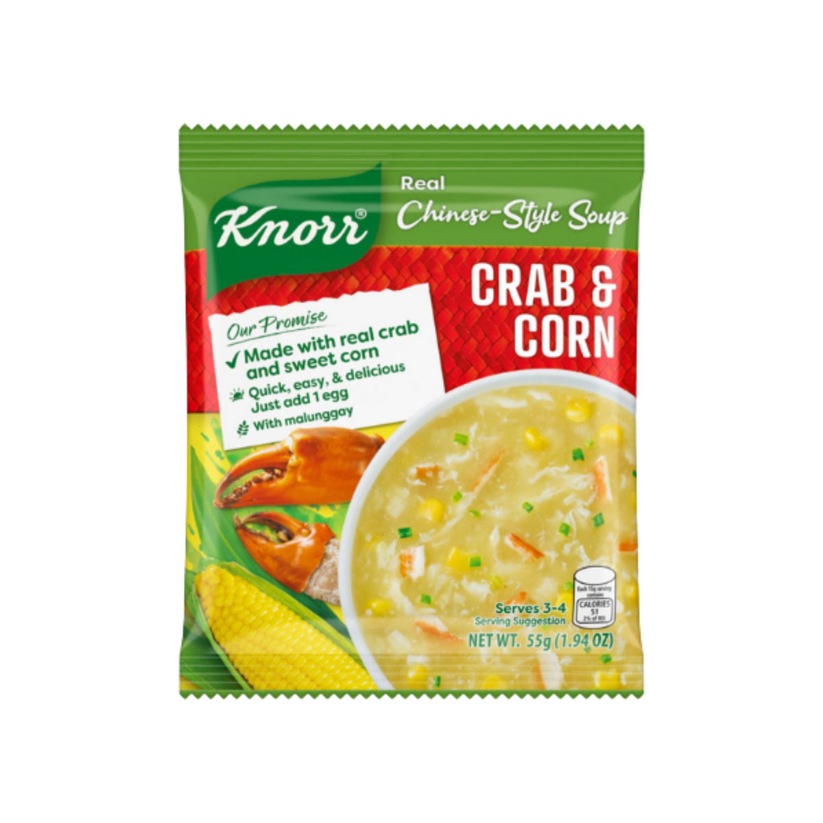 KNORR CRAB & CORN SOUP MIX 55G