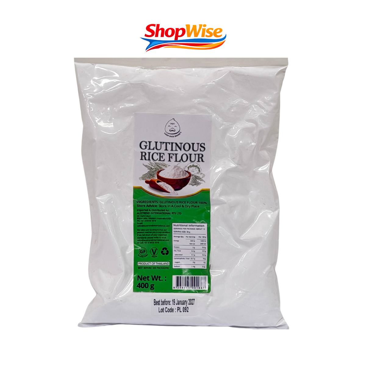 LUCKY DUCK GLUTINOUS RICE FLOUR 400G